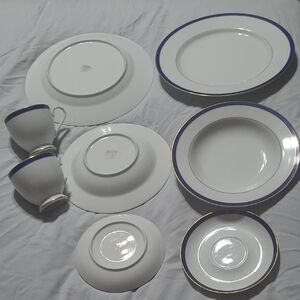Gorham White and Blue Elegant Dinnerware Collection